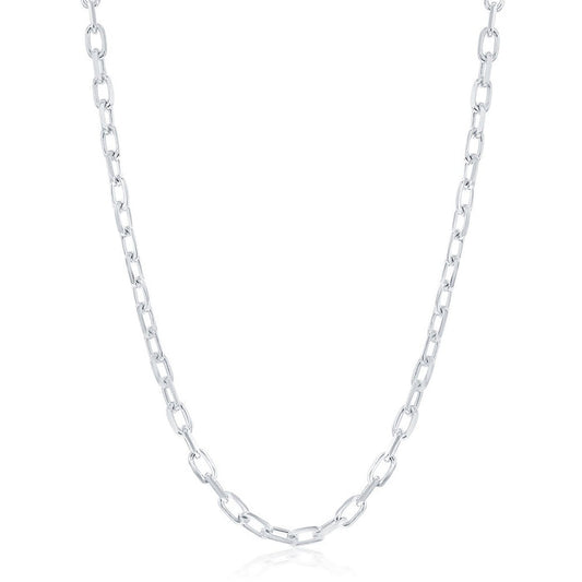 Sterling Silver 4.1mm Anchor Chain Rhodium Plated
