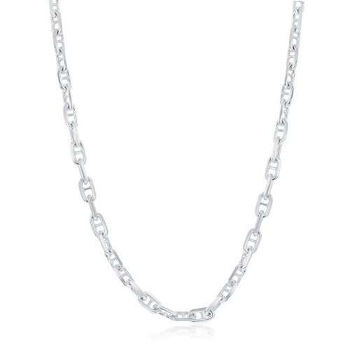 Sterling Silver 4.6mm Anchor Marina Chain Rhodium Plated