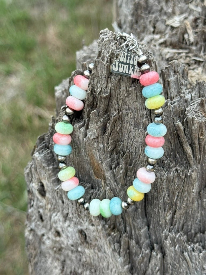 Sterling Silver Pastel Opal Beaded Bracelet