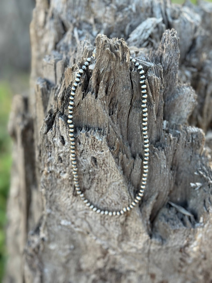 Native Made Silver Beads Choker