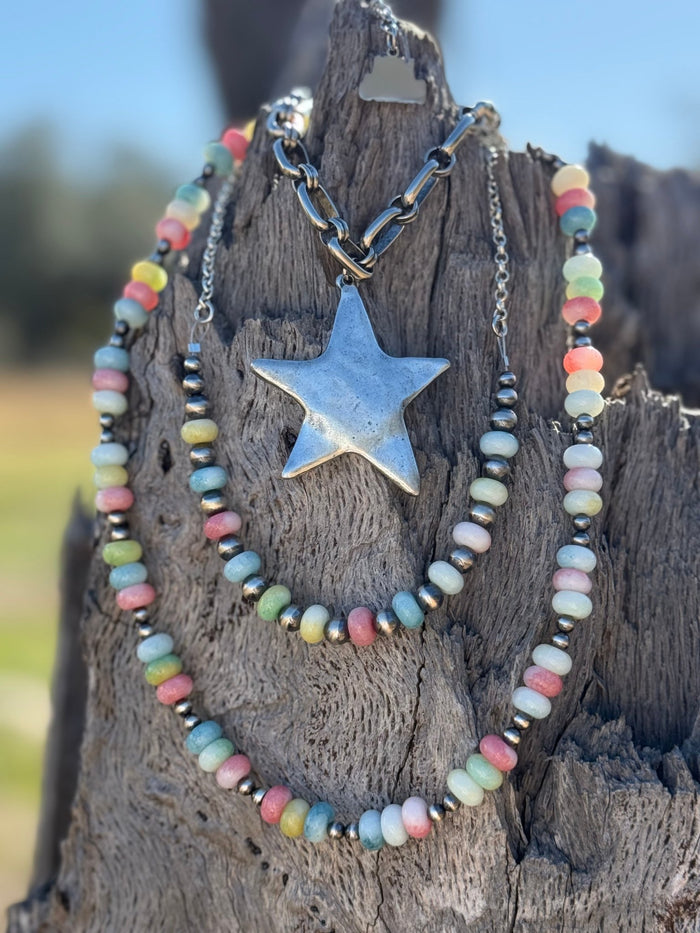 Sterling Silver Pastel Opal Chain Necklace