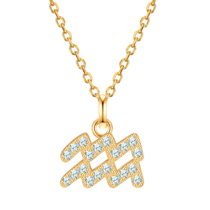 Sternzeichen Kette Wassermann mit Zirkonia