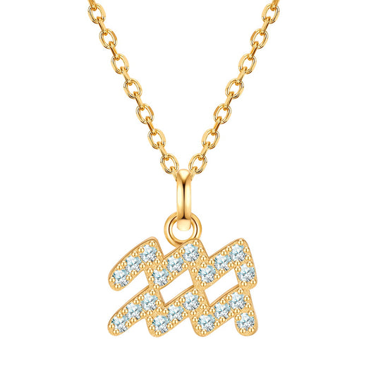 Sternzeichen Kette Wassermann mit Zirkonia