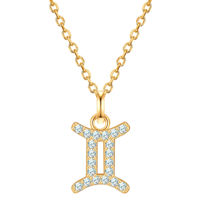 Sternzeichen Kette Zwilling mit Zirkonia