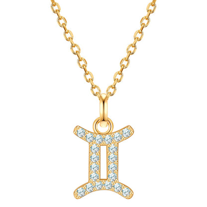 Sternzeichen Kette Zwilling mit Zirkonia