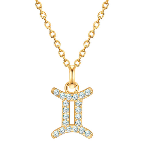 Sternzeichen Kette Zwilling mit Zirkonia