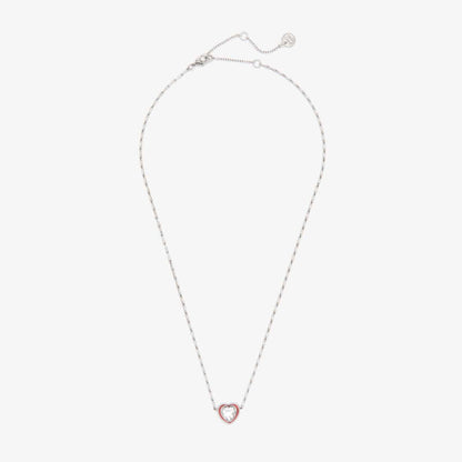 Stone & Enamel Heart Pendant Necklace