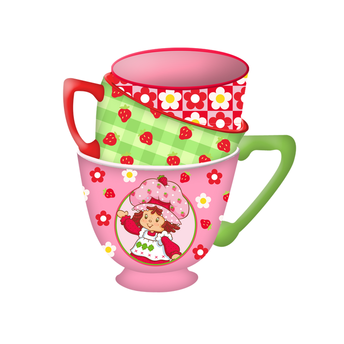 Strawberry Shortcake Picnic Floral Ceramic 3D Sculpted Mug