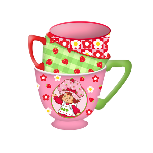 Strawberry Shortcake Picnic Floral Ceramic 3D Sculpted Mug