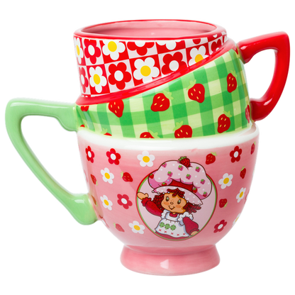 Strawberry Shortcake Picnic Floral Ceramic 3D Sculpted Mug