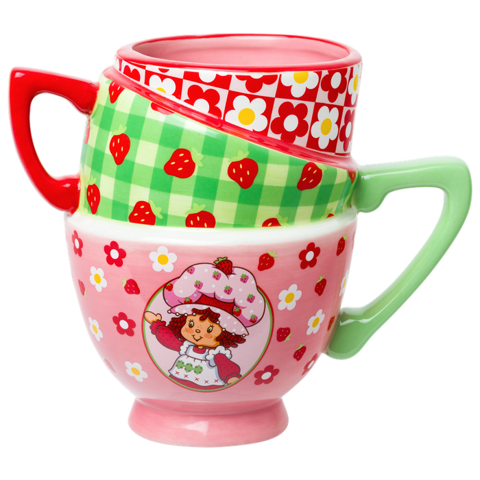 Strawberry Shortcake Picnic Floral Ceramic 3D Sculpted Mug