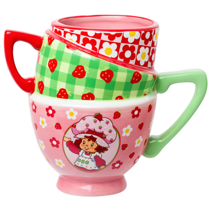 Strawberry Shortcake Picnic Floral Ceramic 3D Sculpted Mug