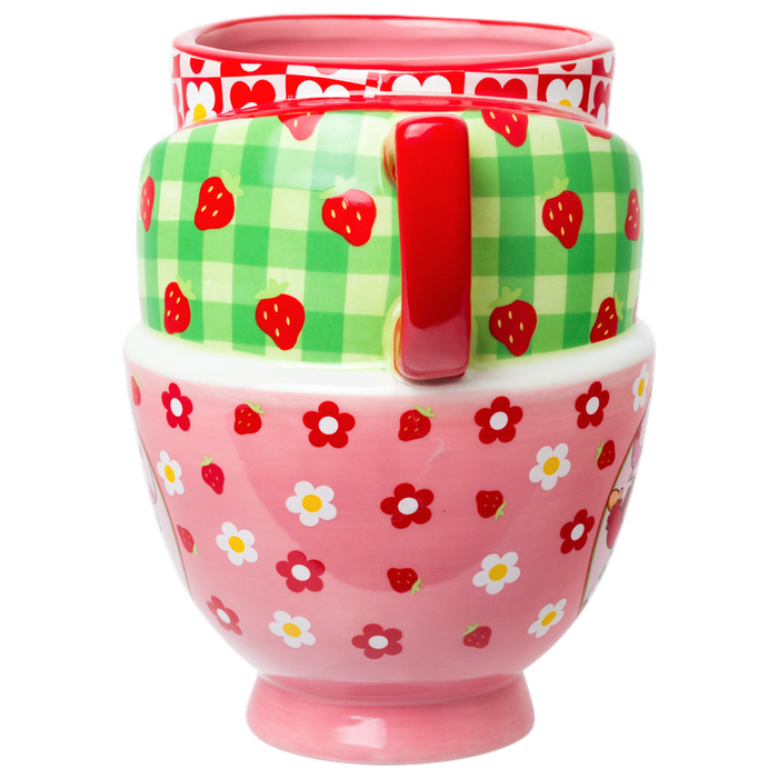 Strawberry Shortcake Picnic Floral Ceramic 3D Sculpted Mug