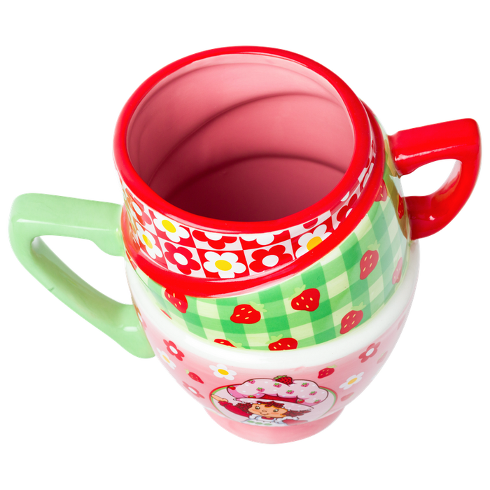 Strawberry Shortcake Picnic Floral Ceramic 3D Sculpted Mug