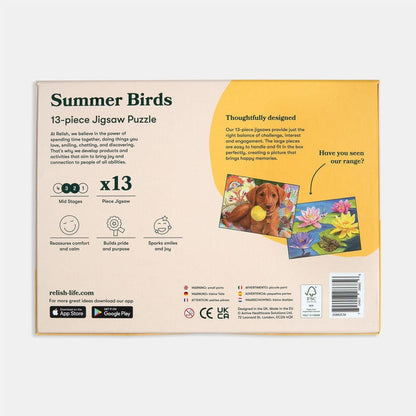 Summer Birds: Puzzle for People with Dementia by Relish / Active Minds - Tabtime Limited