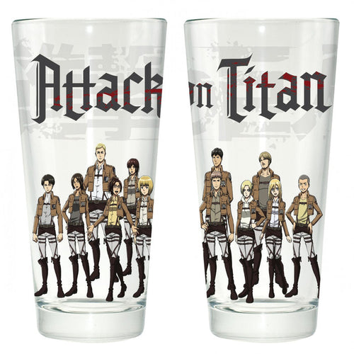 Surreal Entertainment Attack On Titan Title Group Pint Glass 16oz