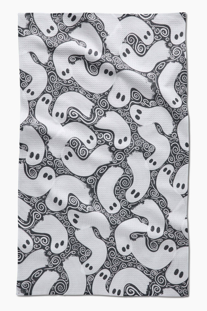 Swirling Ghosts Geometry Tea Towel