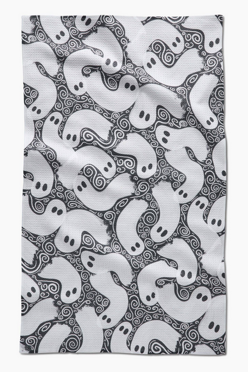 Swirling Ghosts Geometry Tea Towel