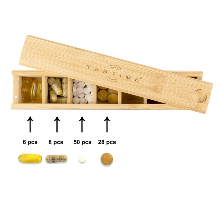 TabTime Bamboo Weekly Pill Box - the eco friendly pillbox - Tabtime Limited