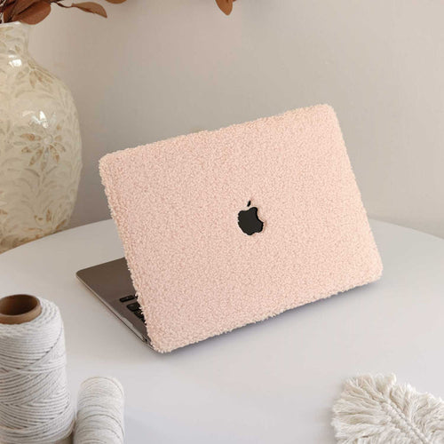 Teddy Fabric MacBook Case - Pink