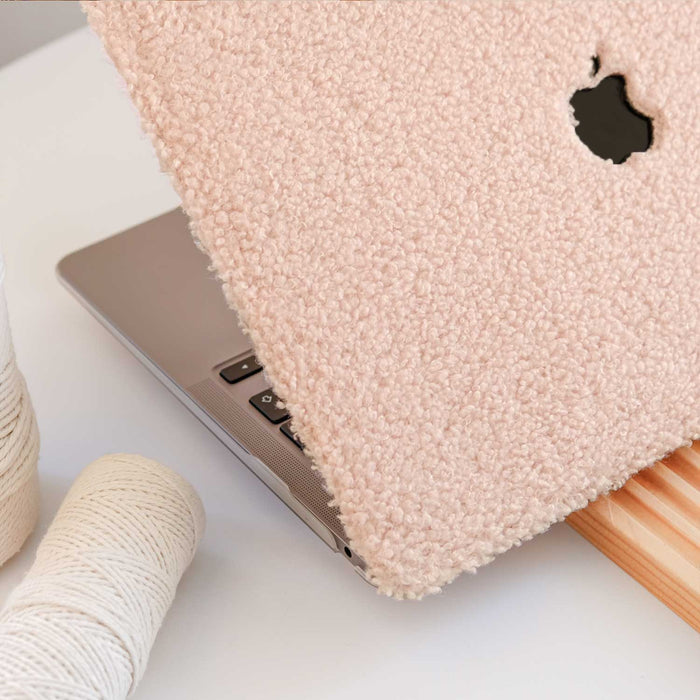 Teddy Fabric MacBook Case - Pink