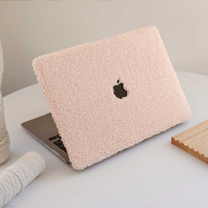 Teddy Fabric MacBook Case - Pink
