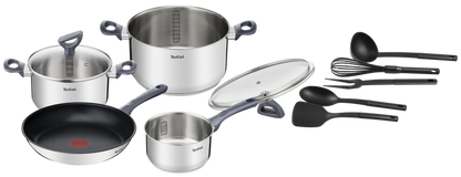 Tefal Daily Cook Stainless Steel Induction 4pc Set + Utensils
