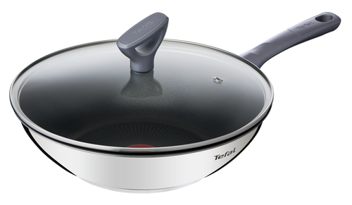 Tefal Daily Cook Stainless Steel Induction Non-Stick Wok 28cm + Lid