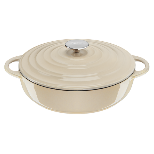Tefal LOV Induction Cast Iron Beige Shallowpot 28cm/3.8L + Lid