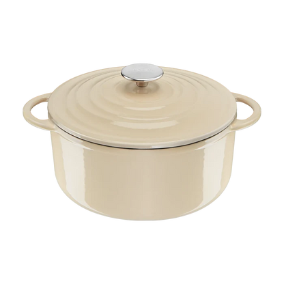 Tefal LOV Induction Cast Iron Beige Stewpot 25cm/5L + Lid