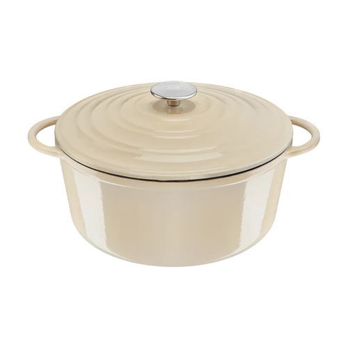 Tefal LOV Induction Cast Iron Beige Stewpot 29cm/7.4L + Lid