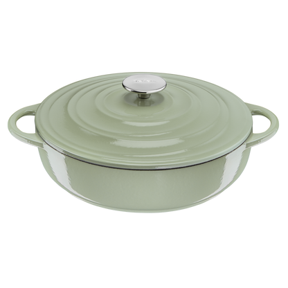 Tefal LOV Induction Cast Iron Green Lichen Shallowpot 28cm/3.8L + Lid