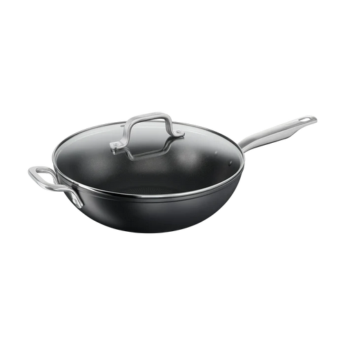 Tefal Premium Specialty Hard Anodised Induction Non-Stick Wok 32cm + Lid