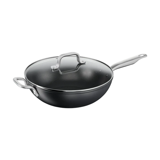 Tefal Premium Specialty Hard Anodised Induction Non-Stick Wok 32cm + Lid