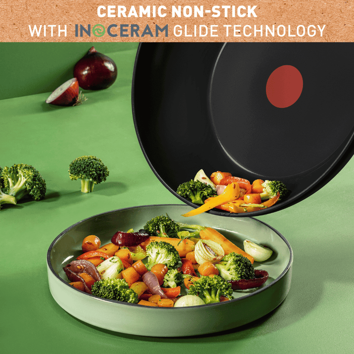 Tefal Renew Black Ceramic Non-stick Wok 28cm