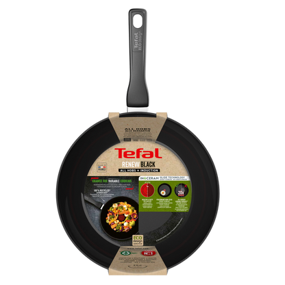 Tefal Renew Black Ceramic Non-stick Wok 28cm