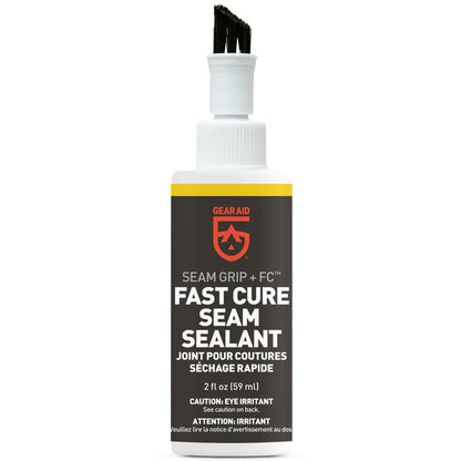 Restore your tent or coated fabrics in a snap with this easy Gear Aid Sealant.  This clear sealant makes tent waterproofing hassle-free with its built-in foam applicator brush. Over time, the protective waterproofing on a tent floor, rain fly, or tarp wears out and begins to flake off.  When a rainfly gets sticky or backpacks start delaminating, make them perform again with Seam Grip TF Tent Fabric Sealant.