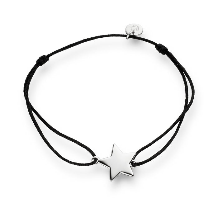 Textil Armband schwarz Stern silber