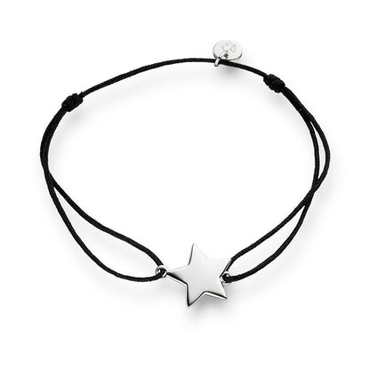 Textil Armband schwarz Stern silber