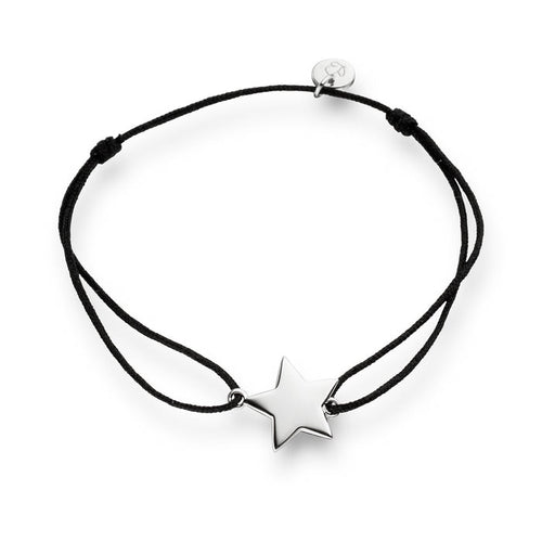 Textil Armband schwarz Stern silber
