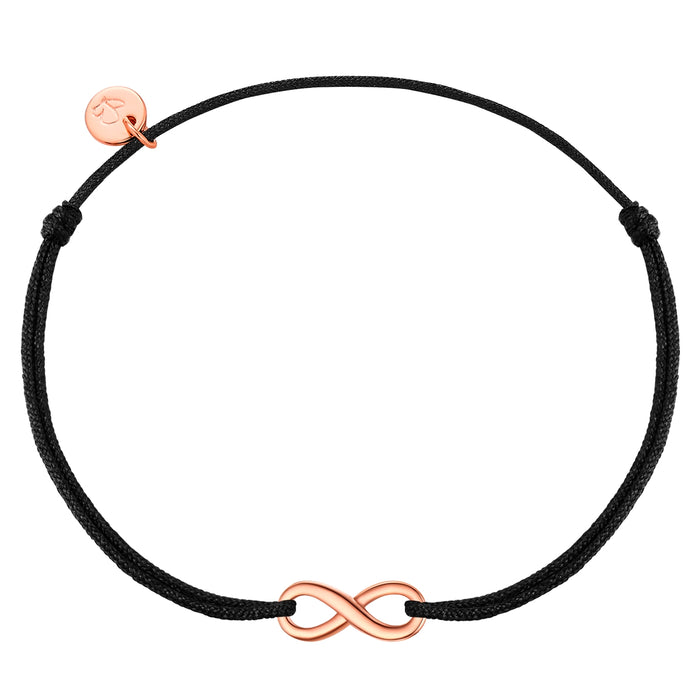 Textilarmband schwarz Infinity roségold