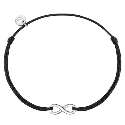 Textilarmband schwarz Infinity silber