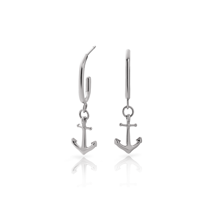 The Anchor II Hoops Ohrring Silber