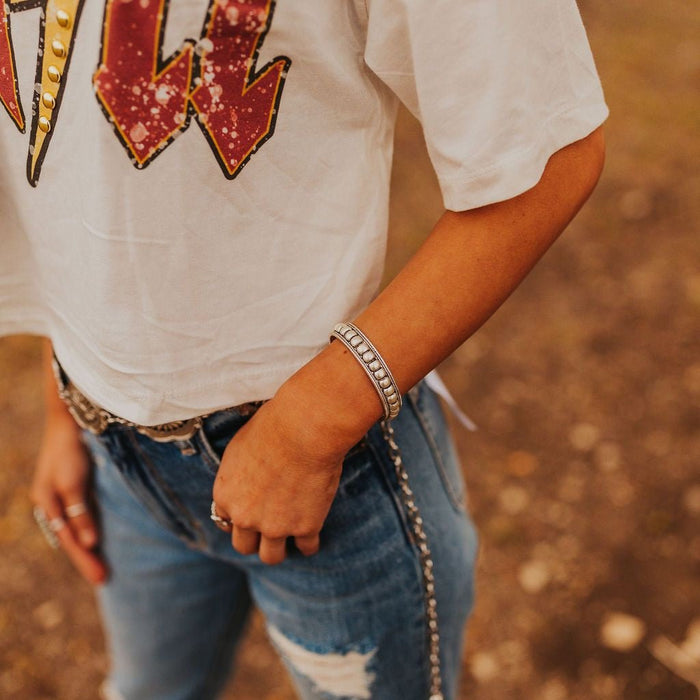 The Beaded Silver CuffSilverOS