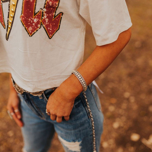 The Beaded Silver CuffSilverOS