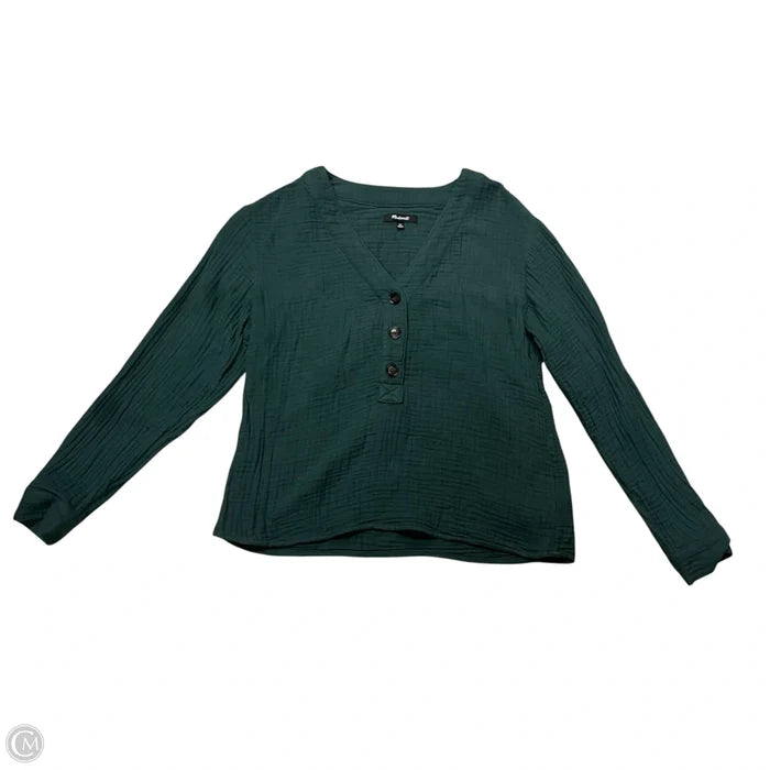 Top Long Sleeve By Madewell In Green, Size: Xs
