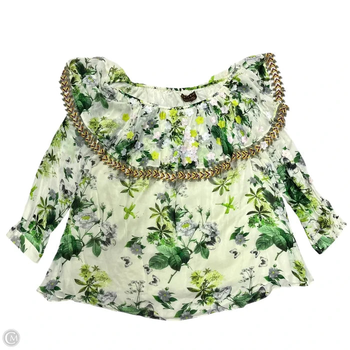 Top Long Sleeve By Varun Bahl In Green, Size: Xl
