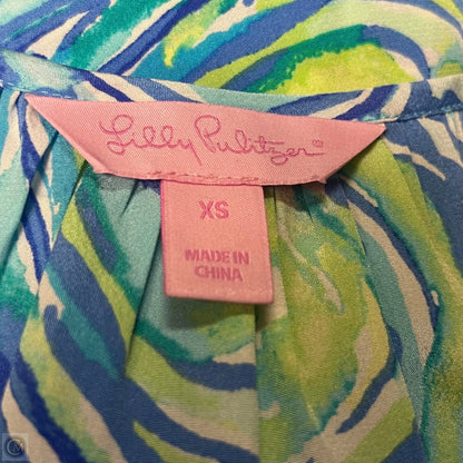 Top Long Sleeve Designer By Lilly Pulitzer In Blue & Green, Size: Xs