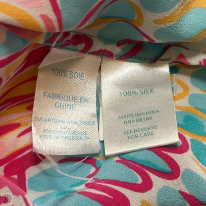 Top Long Sleeve Designer By Lilly Pulitzer In Blue & Orange, Size: S