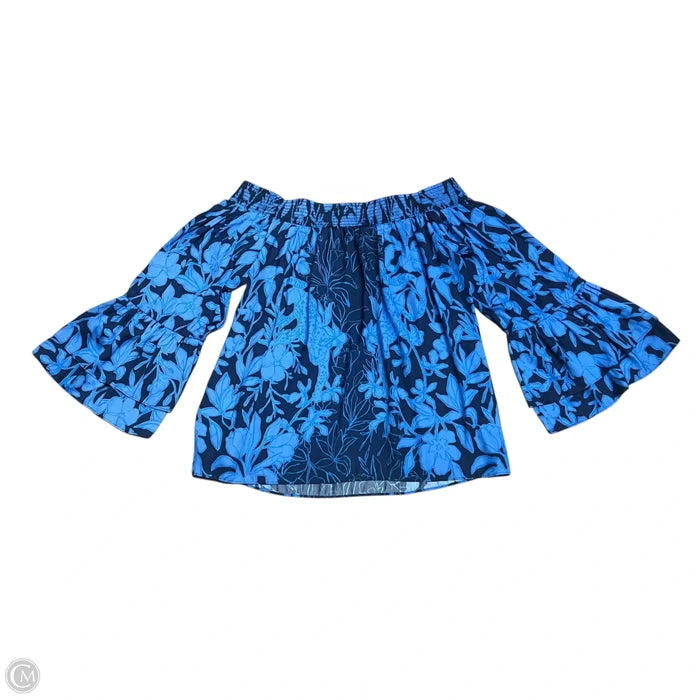 Top Long Sleeve Designer By Lilly Pulitzer In Blue, Size: S